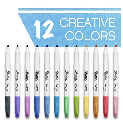 Sharpie S-Note Kesik Uç Kreatif Markör 12li 