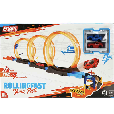 MGS Rollingfast XL 150 cm 28 Parça Yarış Pisti 2 Arabalı 