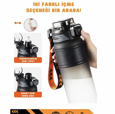 TKK 800 ml Soft-Touch Tritan Su Matarası Turuncu