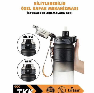 TKK 800 ml Soft-Touch Tritan Su Matarası Turuncu