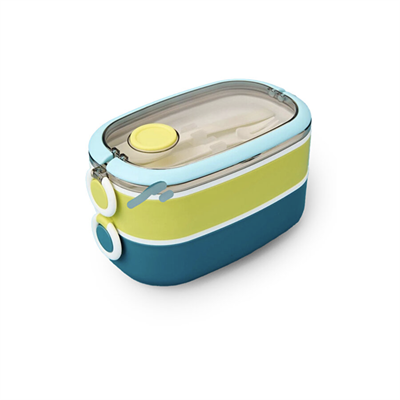 Vagonlife VGN-6729 Mavi Yeşil İki Katlı Çelik Lunchbox 900 ml