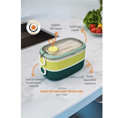 Vagonlife VGN-6729 Pembe Mor İki Katlı Çelik Lunchbox 900 ml