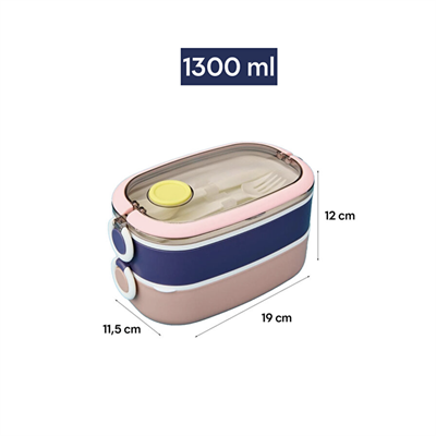 Vagonlife VGN-6729 Pembe Mor İki Katlı Çelik Lunchbox 900 ml