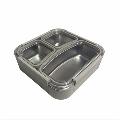 Vagonlife VGN-12171 Kırık Beyaz Üç Bölmeli Çelik Lunchbox 780 ml