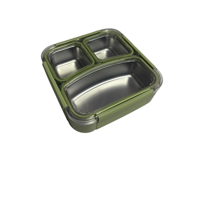 Vagonlife VGN-12171 Kare 3 Bölmeli Çelik Lunchbox 780 ml 