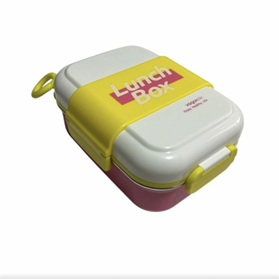 Vagonlife VGN-6746 Pembe 2 Katlı Çelik Lunchbox 500 ml 