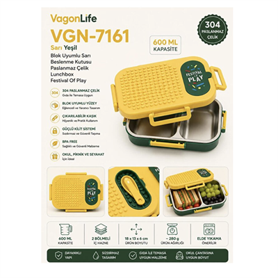 VAGONLIFE PASLANMAZ ÇELİK LUNCHBOX