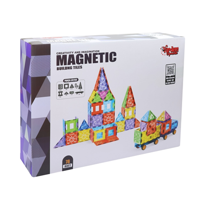 Vardem 78 Parça Manyetik Yapı Blokları 7.5 cm