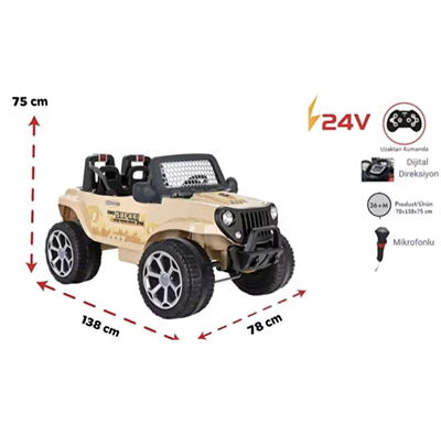 Vardem Safari 24V 4x4 Akülü Çocuk Arabası