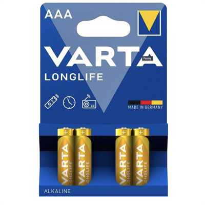 Varta Longlife AAA İnce Kalem Alkalin Pil 4’lü Blister Paket