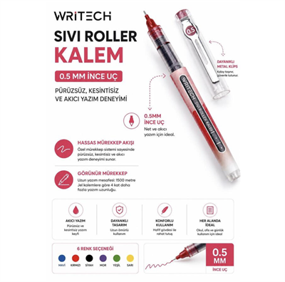 Writech W-501 Liquid Roller 0.5 mm Kalem 6 LI