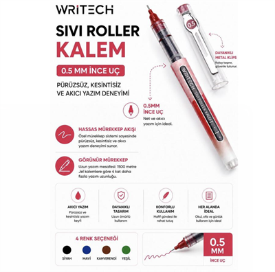 Writech W-501 Liquid Roller 4 Renk 0.5 mm Kalem 4 LÜ