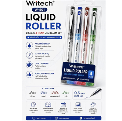 Writech W-501 Liquid Roller 4 Renk 0.5 mm Kalem 4 LÜ