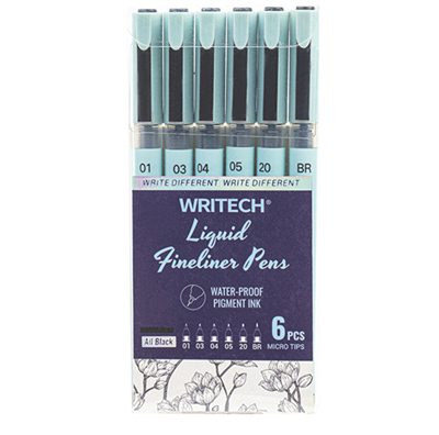 Writech W-704 Liquid Fineliner Kalem 6 LI
