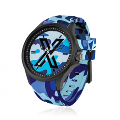 X WATCH Camouflage Blue 44 mm Kol Saati