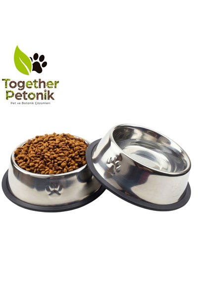 Kedi ve Köpek Çelik Metal Mama Kabı 18 cm - 1 Adet