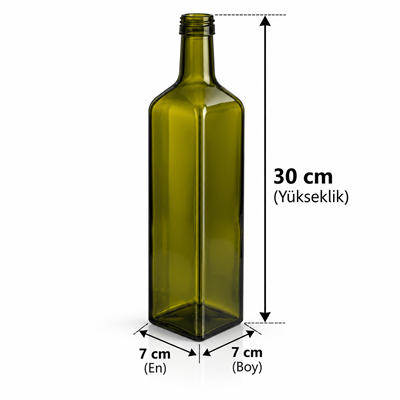 1000 ML Yeşil Marasca Cam Şişe (ŞŞC 123399) 30'lu Koli