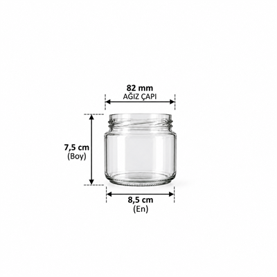 300 ml Cam Kavanoz Silindir T082 (30’lu Paket)