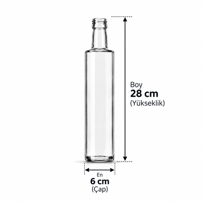 500 ML Renksiz Dorica Cam Şise (ŞŞC 121150) 40'lı Koli