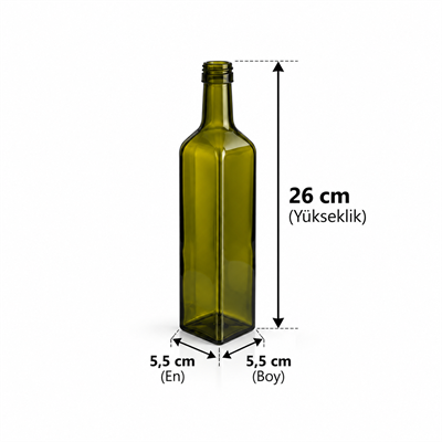 500 ML Yeşil Marasca Cam Şişe  (ŞŞC 121250) 42'li Koli