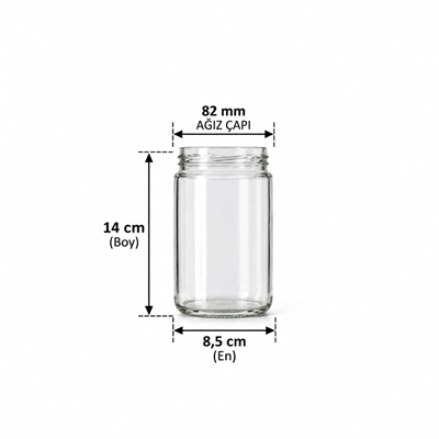660 ml Cam Kavanoz Silindir T082 (25’li Paket)