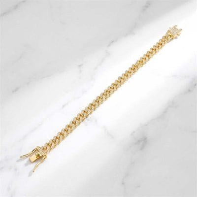 Altın Kaplama Cuban Gurmet Bileklik BLK-1378