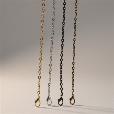 Küçük Halkalı Çanta Zinciri 120 cm Nikel, Antik, Siyah Nikel ve Light Gold