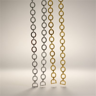 Oval Düz Model Çanta Zinciri 120 cm Nikel ve Gold