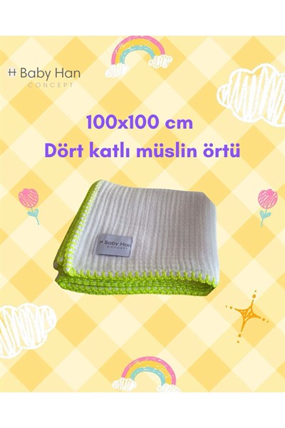 DÖRT KATLI ORGANİK MÜSLİN ÖRTÜ