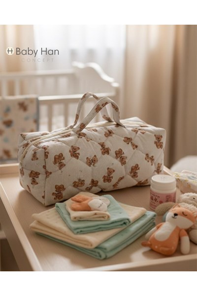 Premium Anne Bebek bakım çantası büyük boy özel desen