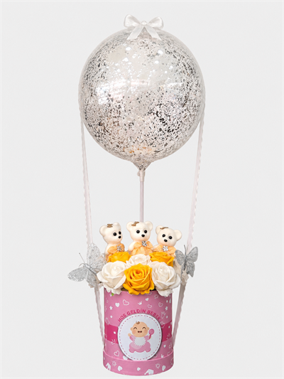Marmaris Hoş Geldin Bebek Balon Aranjmanı | Ayıcıklı Özel Tasarım Hediye