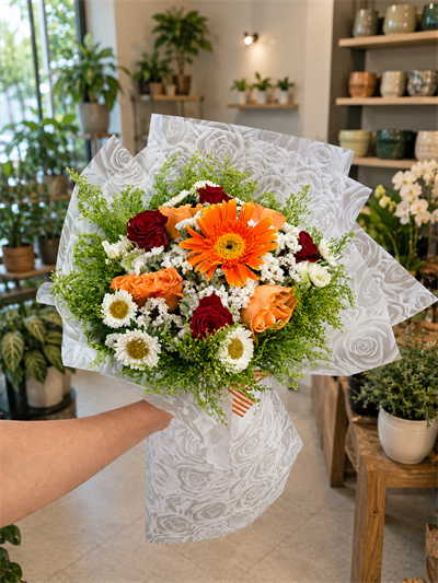 Marmaris Sunset Premium Buketi | Gerbera ve Gül Buketi