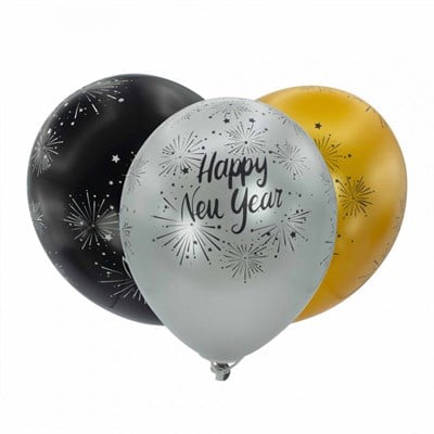 Mutlu Yıllar Baskılı Balon 10 adet