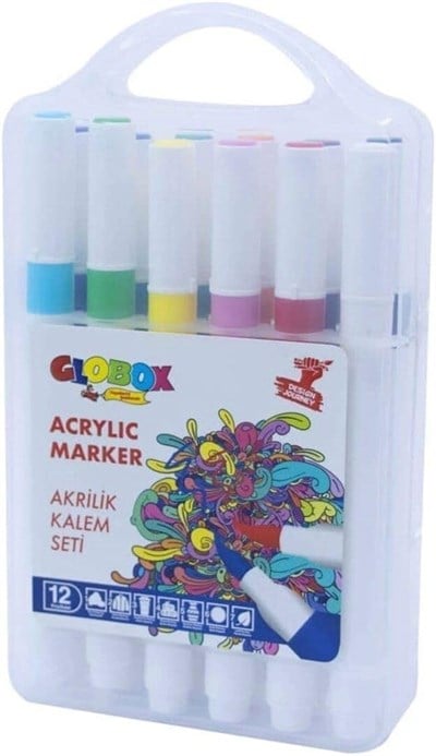 Akrilik Marker Kalem Seti 12 Renk