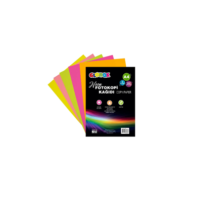Globox Renkli Fotokopi Kağıdı Neon 5 Renk 100 Lü 3693