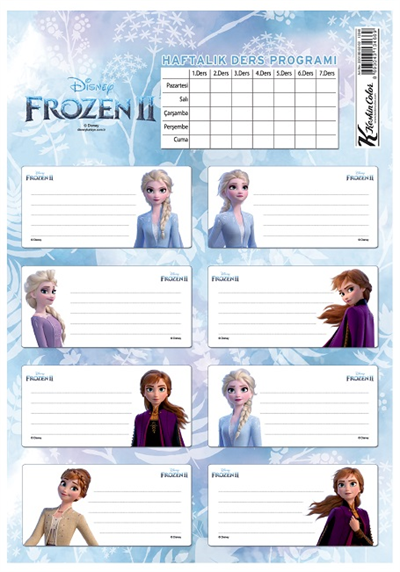 Keskin Okul Etiketi Ders Programlı Frozen II 220130-92 (1 adet)