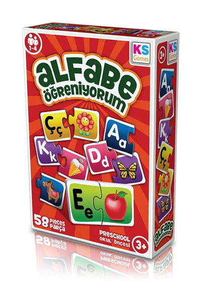 Ks Alfabe Öğreniyorum KIRMIZI SIYAH   