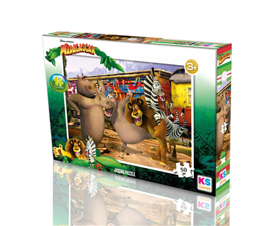 Ks Puzzle 50 Parça Madagascar KIRMIZI SIYAH   