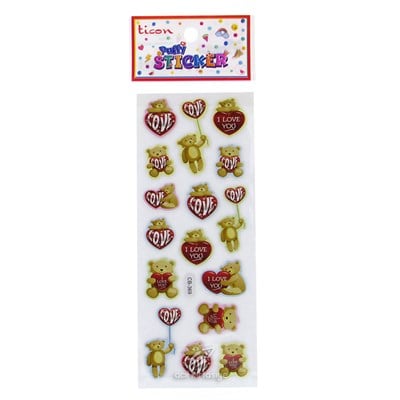 Ticon Sticker Puffy Kabartma Etiket 348887 I Love You