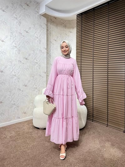 BBC QAMİLA ELBİSE-PEMBE