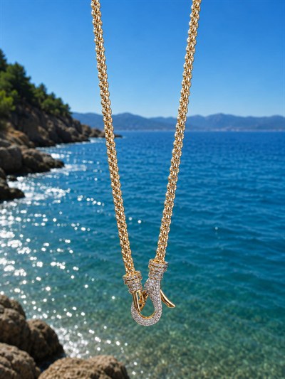 Anchor  Örgü Zincir Gold Marka Kolye