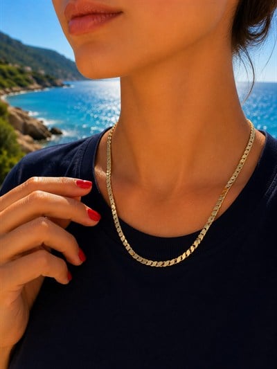 Melis Arpa Model Gold Kolye