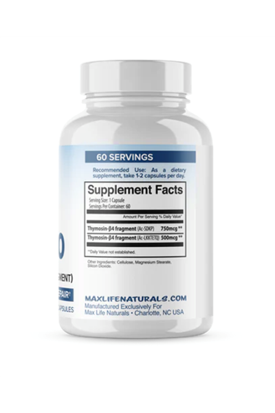 MaxLife Naturals TB500 Thymosın-B4 Fragment 60 Capsul.Made ın Usa 82.