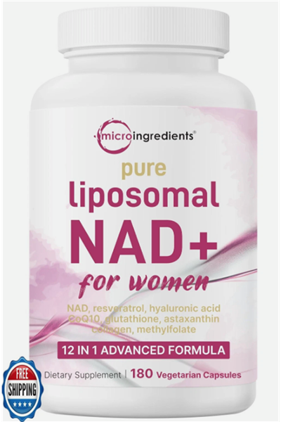 Micro Ingredients, Liposomal NAD+ For Women, 180 Vegetarian Capsules.