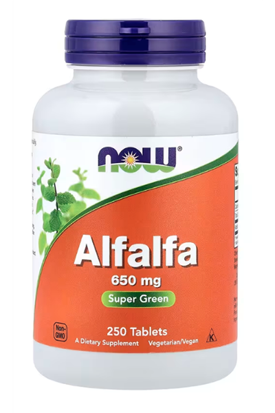 NOW Foods  Alfalfa Mikro Besin Desteği 650 mg, 250 Tablet.Made ın Usa.