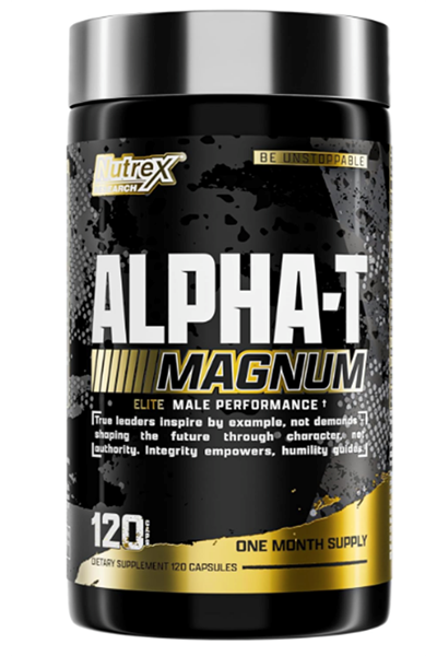Nutrex Research Alpha-T Magnum Test 120 Capsul  Tonkat Ali, Fadogia Agrestis, Shilajit and Asvaganda  Muscle Builder for Strength, Growth  Hormone Balance.Made In Usa.