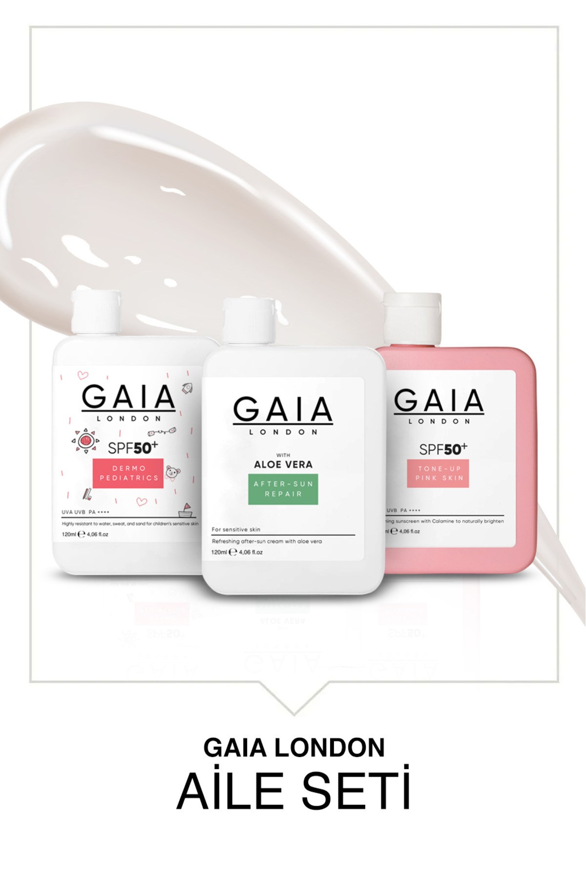 Güneş Krem Seti Aile 3 Lü Set ( Tone Up-dermo Pediatrik-aloe Vera)