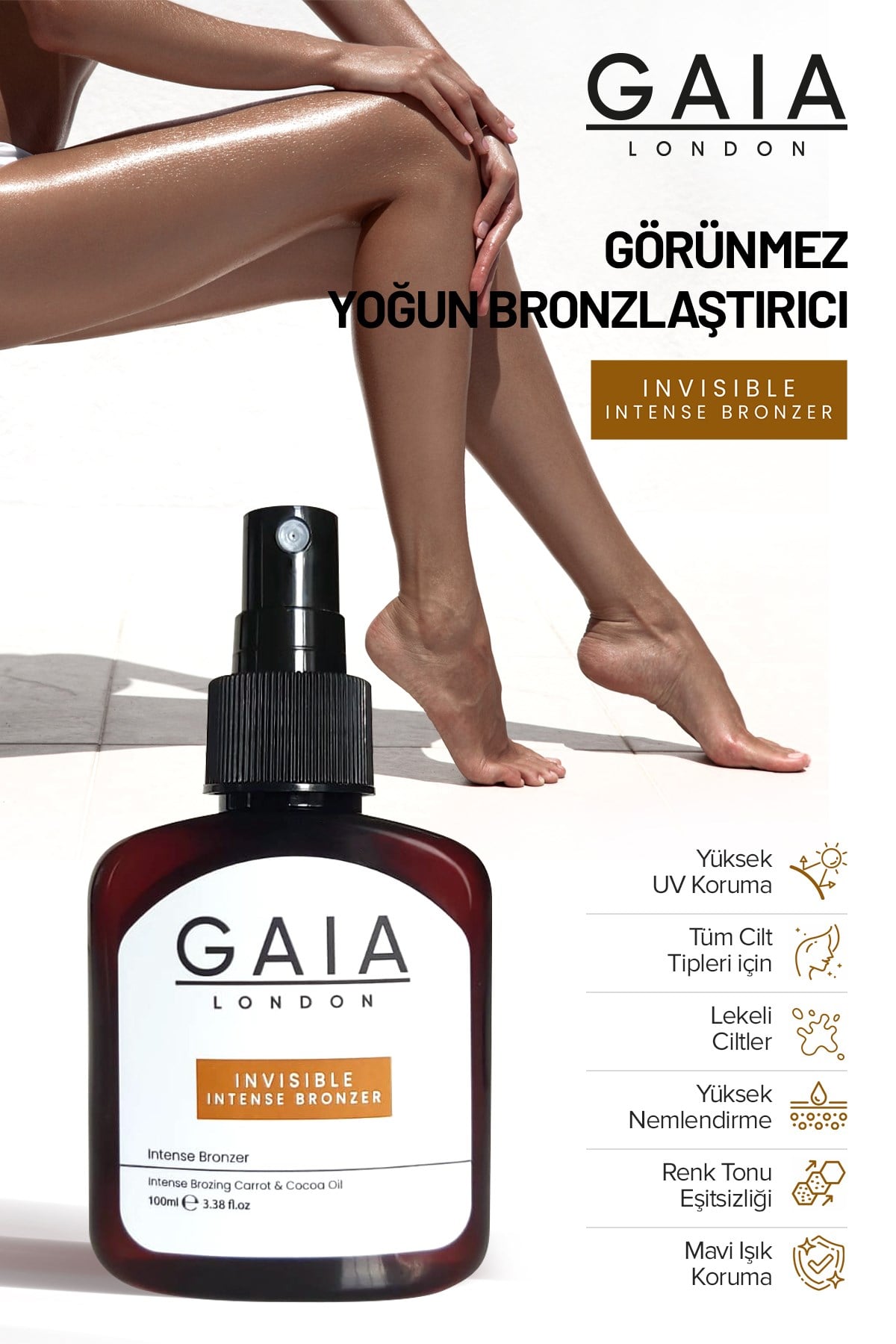 İnvisible Intense Bronzer Ton Eşitleyici Yüksek Koruma Güneş Yağı 100 ml