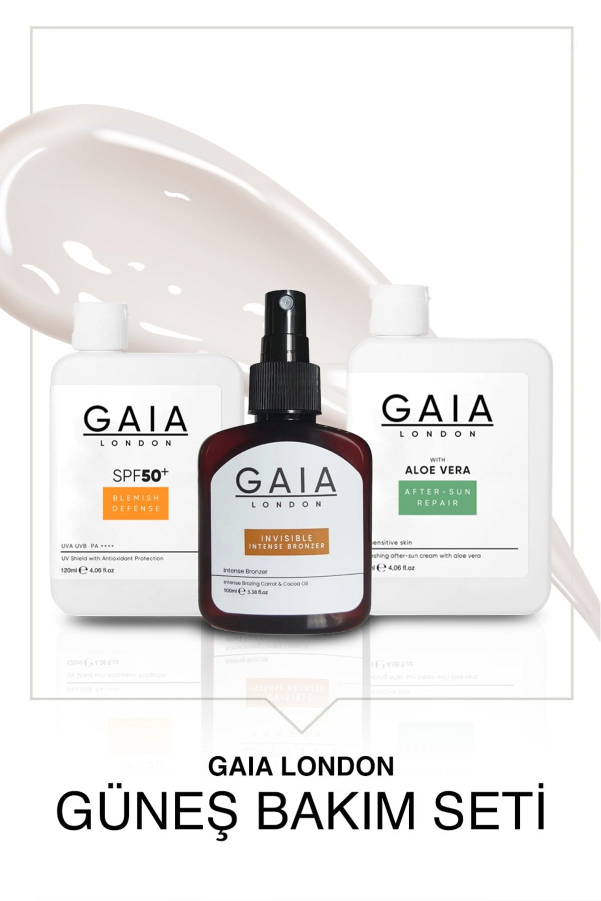 Güneş Bakım Seti 3 Lü (BLEMISH DEFENSE-ALOE VERA-İNVİSİBLE INTENSE BRONZER)