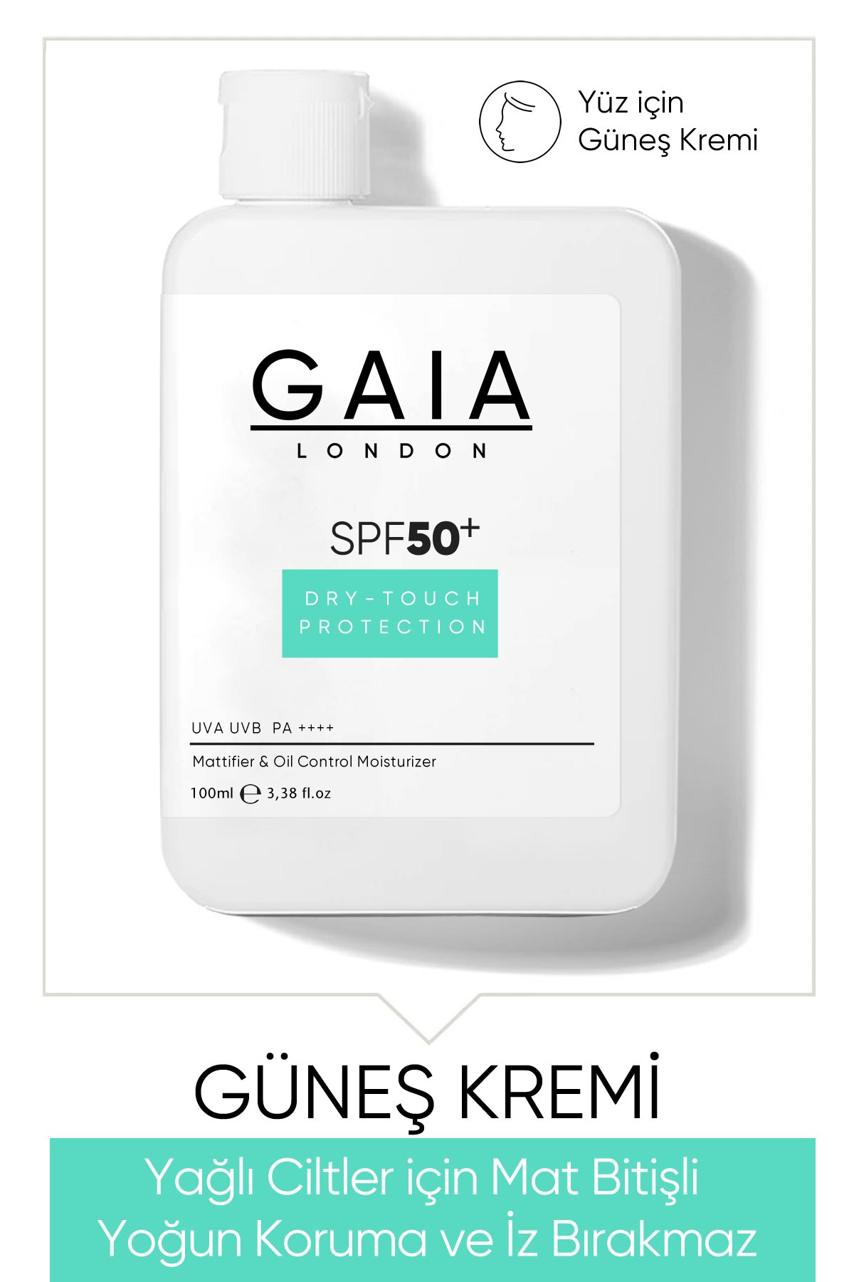 Yağlı Ciltler Için Mat Bitişli 50spf Uva/uvb 120ml Dry Touch Güneş Kremi